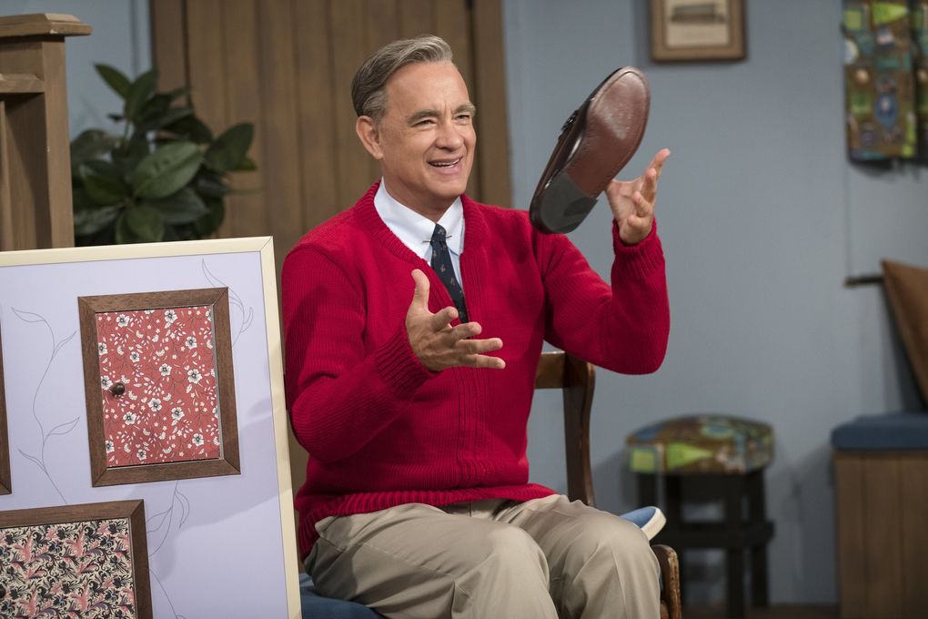 Tom Hanks as Mister Rogers in “A Beautiful Day in the Neighborhood,” in theaters Nov. 22. (Lacey Terrell / Sony-Tristar Pictures)