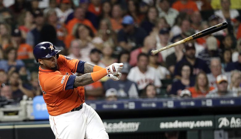 Astros smack season-high 7 homers in 10-1 rout over A's