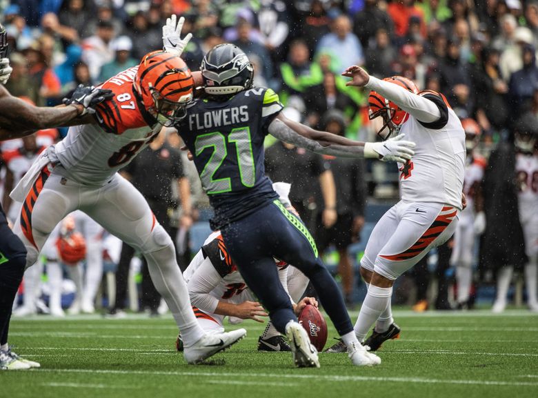 Seattle Seahawks cornerback Tre Flowers (21) on the field during