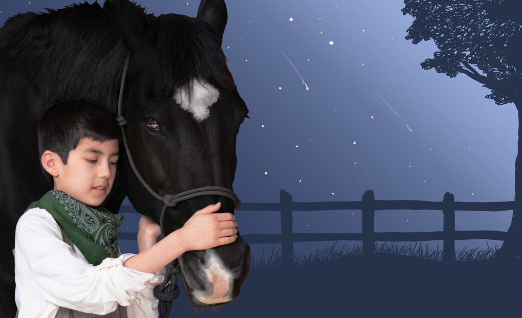 “Black Beauty” plays at Seattle Children’s Theatre from Sept. 26 to Oct. 27. (photo by John Cornicello, art by Marisa Iliakis)
