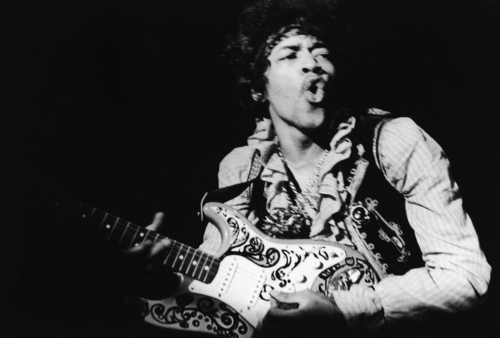 Jimi Hendrix performs with The Jimi Hendrix Experience at the Monterey Pop Festival in California on June 18, 1967. (Bruce Fleming / AP)