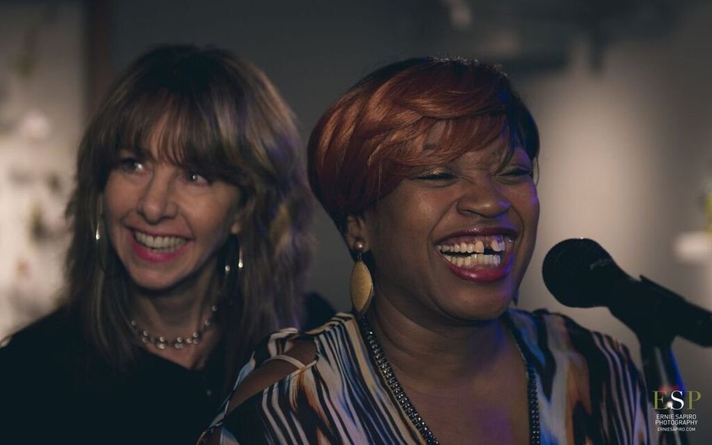 Nancy Guppy with singer Josephine Howell. (Ernie Sapiro)