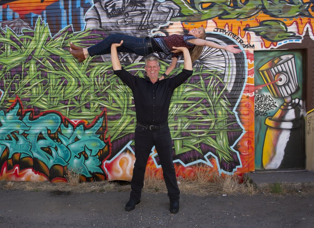 “Art Zone” host Nancy Guppy with drummer Barrett Martin. (Ernie Sapiro)