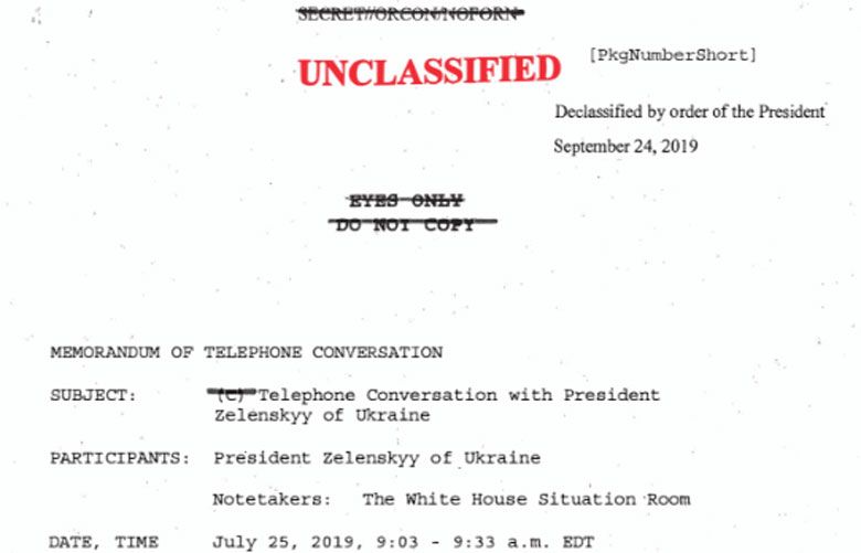 Annotated document: Trump’s phone call with the Ukrainian president ...