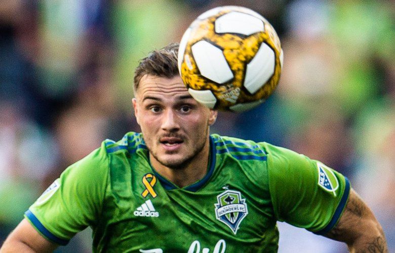 Jordan Morris rusn for the ball during the game against LA Galaxy  at CenturyLink Field on Sunday, September 1. 211334