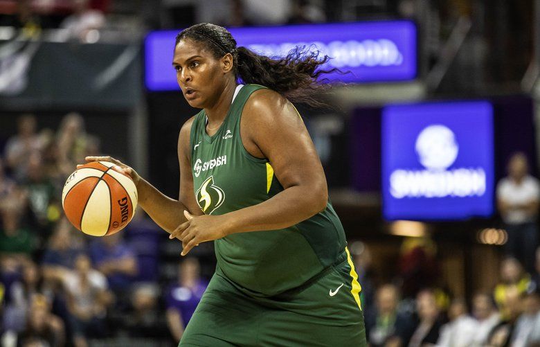 Courtney Paris had 3 points in just under 9-minutes played against Connecticut.

The Connecticut Sun played the Seattle Storm in WNBA basketball Tuesday, August 27, 2019 at Alaska Airlines Arena in Seattle, WA. 211325