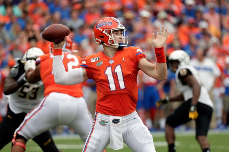 Kyle Trask of the Florida Gators passes during a game against the