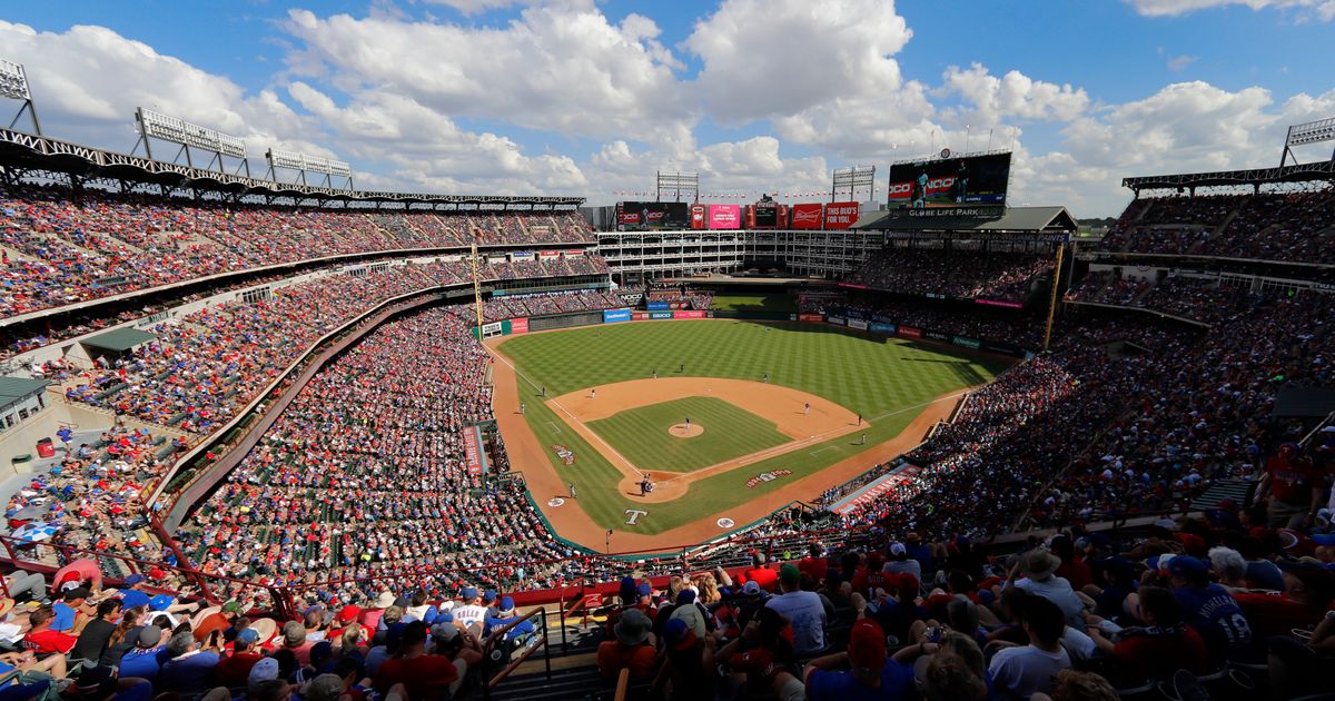 Watch: Nolan Ryan throws out Globe Life Park's final first pitch to Kenny  Rogers