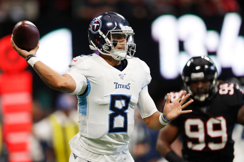 Mariota throws 3 first-half TD passes, Titans drop Falcons