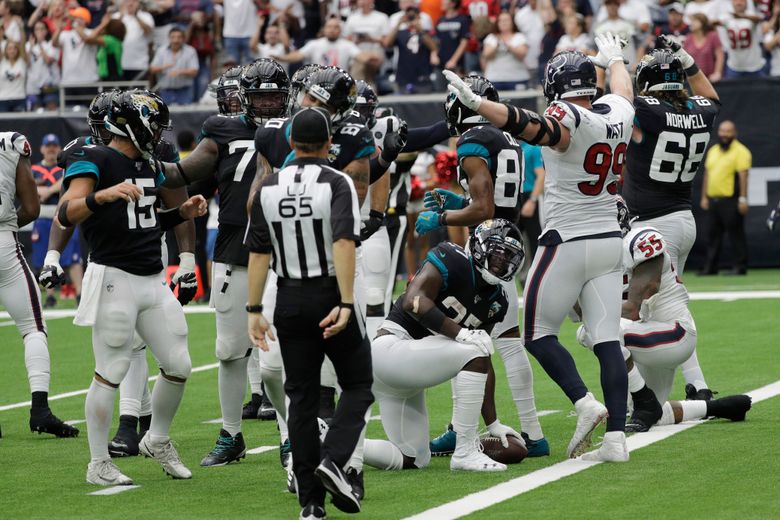 Texans stop Jags' 2-point conversion to get 13-12 win