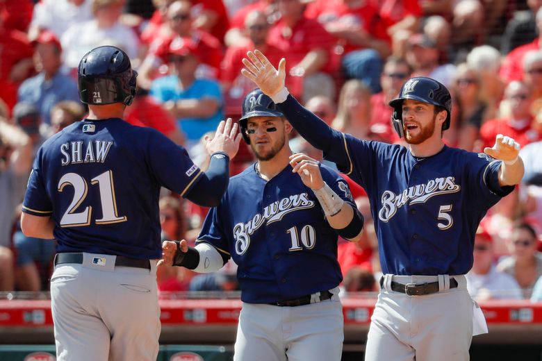 Santana's 3-run homer in the 7th leads Brewers past Rangers in