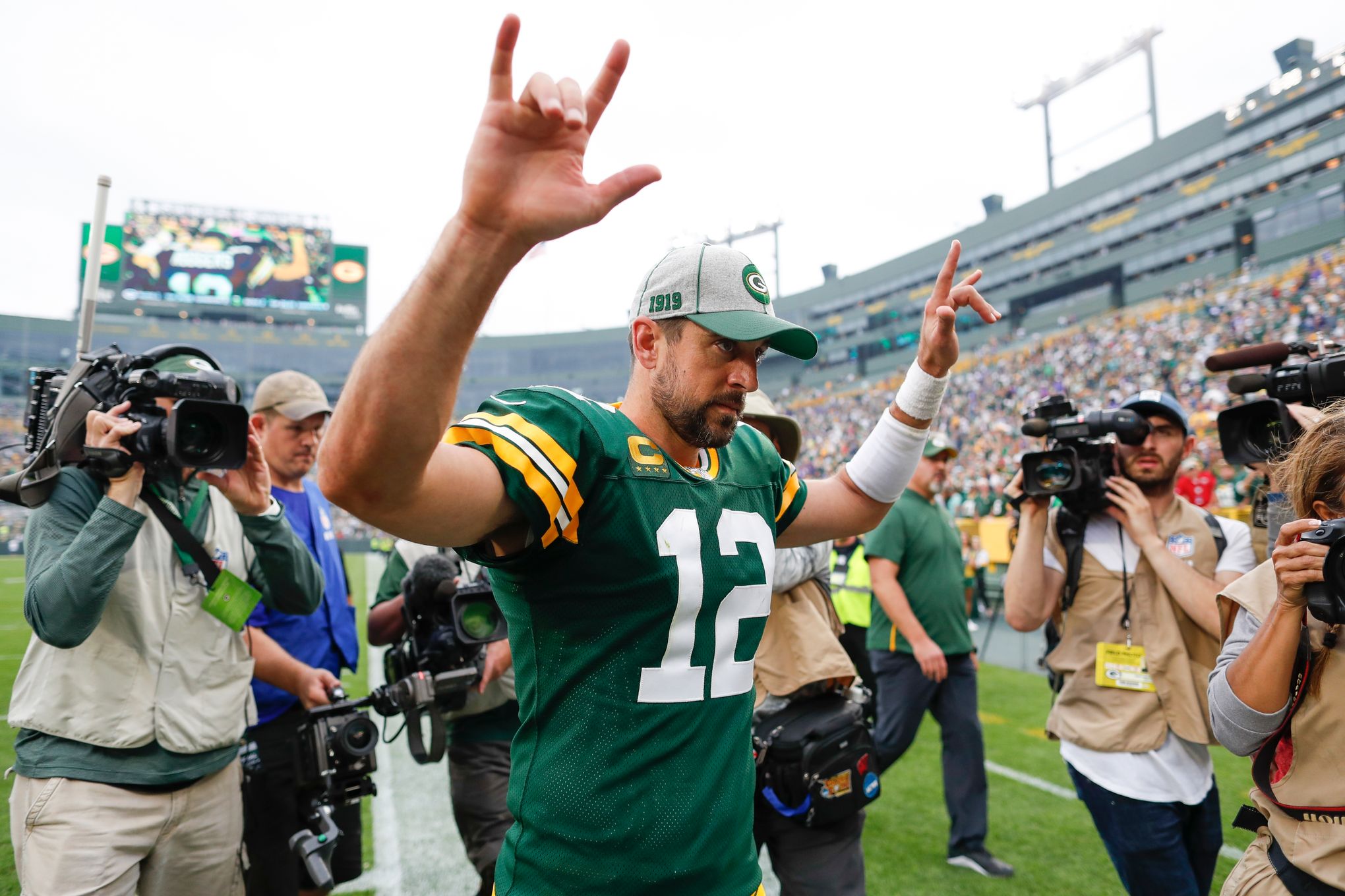 Green Bay Packers' Geronimo Allison catches a pass during the first half of  an NFL football game against the Minnesota Vikings Sunday, Sept. 15, 2019,  in Green Bay, Wis. (AP Photo/Matt Ludtke