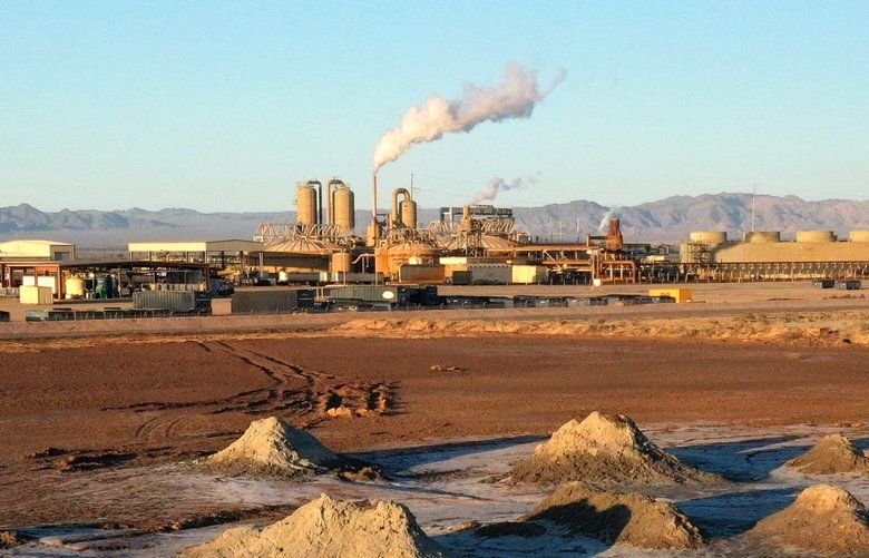 CALIPATRIA, CALIFORNIA SEPT. 27, 2019–Mounds of dirt are areas of hot water bubbling up next to the geothermal power plant owned by EnergySource. EnergySource is a company that produces geothermal energy near the Salton Sea and the town of Calipatria, California. For decades, geothermal power plant operators in the area have been trying to find a cost-effective way to extract lithium and other valuable minerals from the super-heated brine they run through their pipes to generate electricity. Now EnergySourse says it has finally solved the puzzle. A huge new source of lithium could help fuel the growth of electric vehicles, and could also improve the economic fortunes of the geothermal industry. It will become the largest commercial producer of lithium in the United State. (Carolyn Cole/Los Angeles Times/TNS) 1460586 1460586