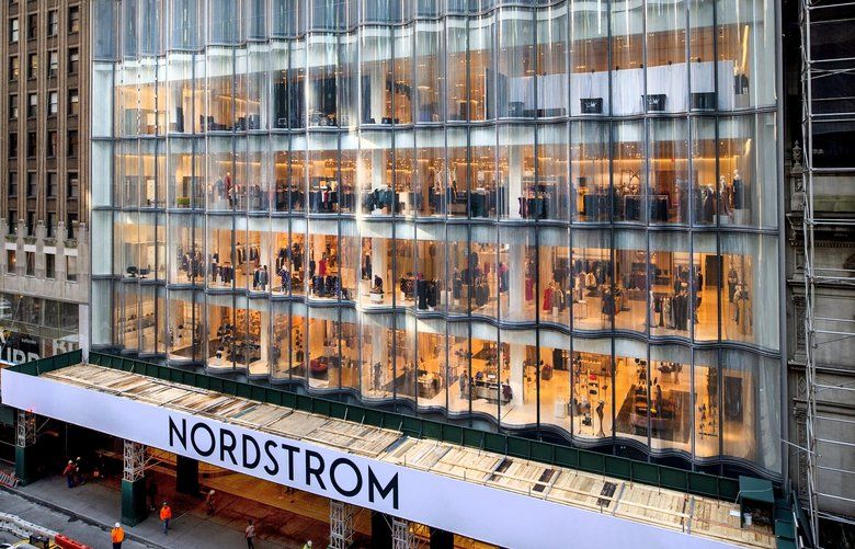 The exterior of Nordstrom’s new flagship store in New York City on Oct. 21, 2019. The opening is scheduled for Oct. 24. As many other retailers are downsizing, Nordstrom has reportedly spent $500 million on their new flagship store on 57th St. and Broadway. 211855 211855