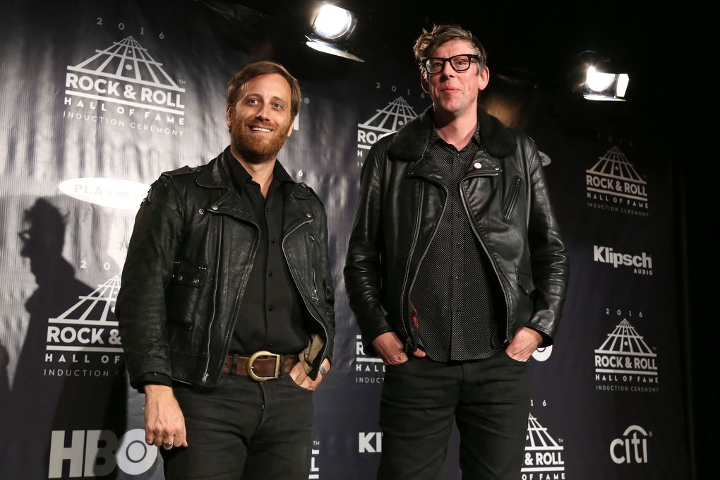 Dan Auerbach, left, and Patrick Carney of The Black Keys come to the Tacoma Dome Nov. 23. (Greg Allen / Invision / AP)