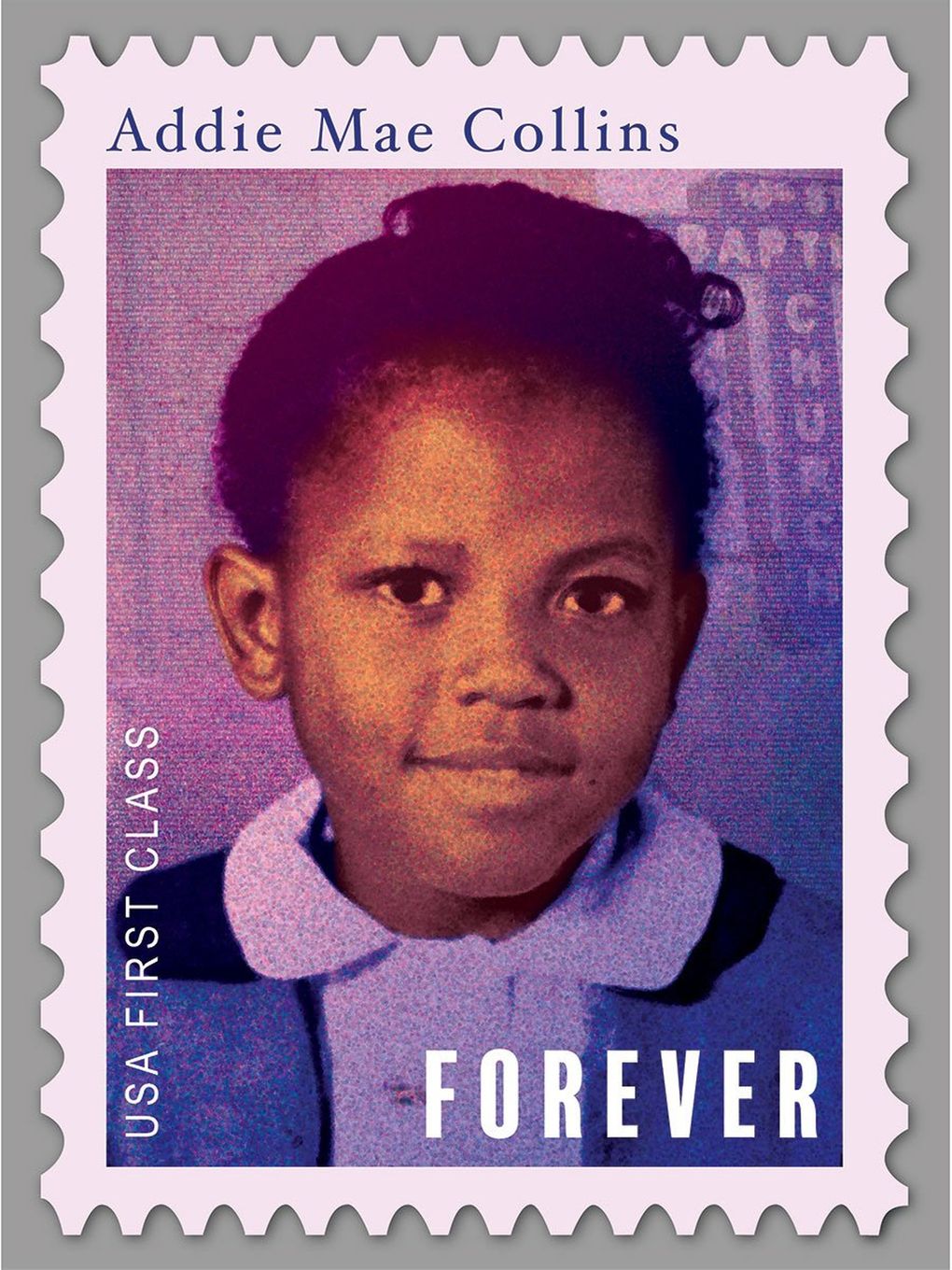 Paul Rucker’s aluminum-print stamps of civil-rights martyrs who’ve never been on official U.S. postage stamps (including four girls who died in the 1963 Alabama church bombing) are showing at Greg Kucera Gallery through Dec. 21. (Courtesy of Greg Kucera Gallery)
