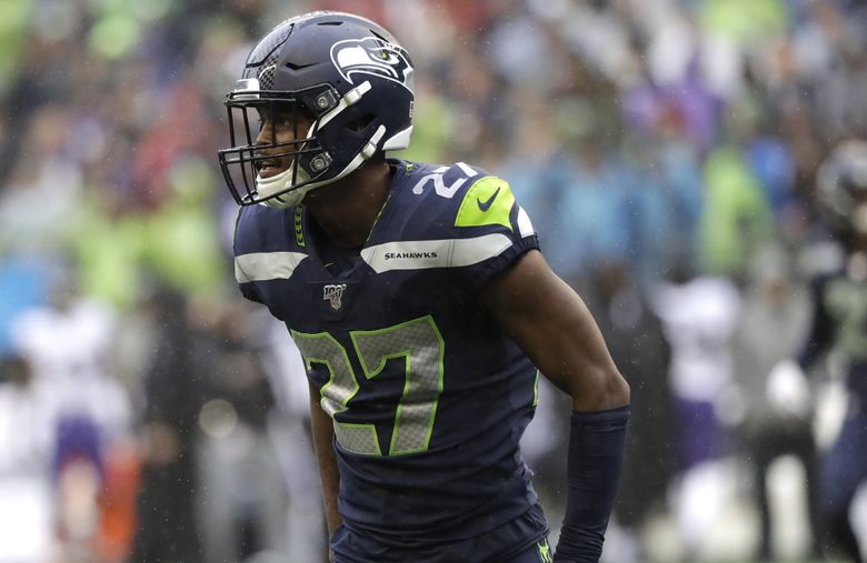 Seattle Seahawks safety Marquise Blair (27) during an NFL football game  against the Denver Broncos, Monday, Sept. 12, 2022, in Seattle, WA. The  Seahawks defeated the Bears 17-16. (AP Photo/Ben VanHouten Stock Photo -  Alamy