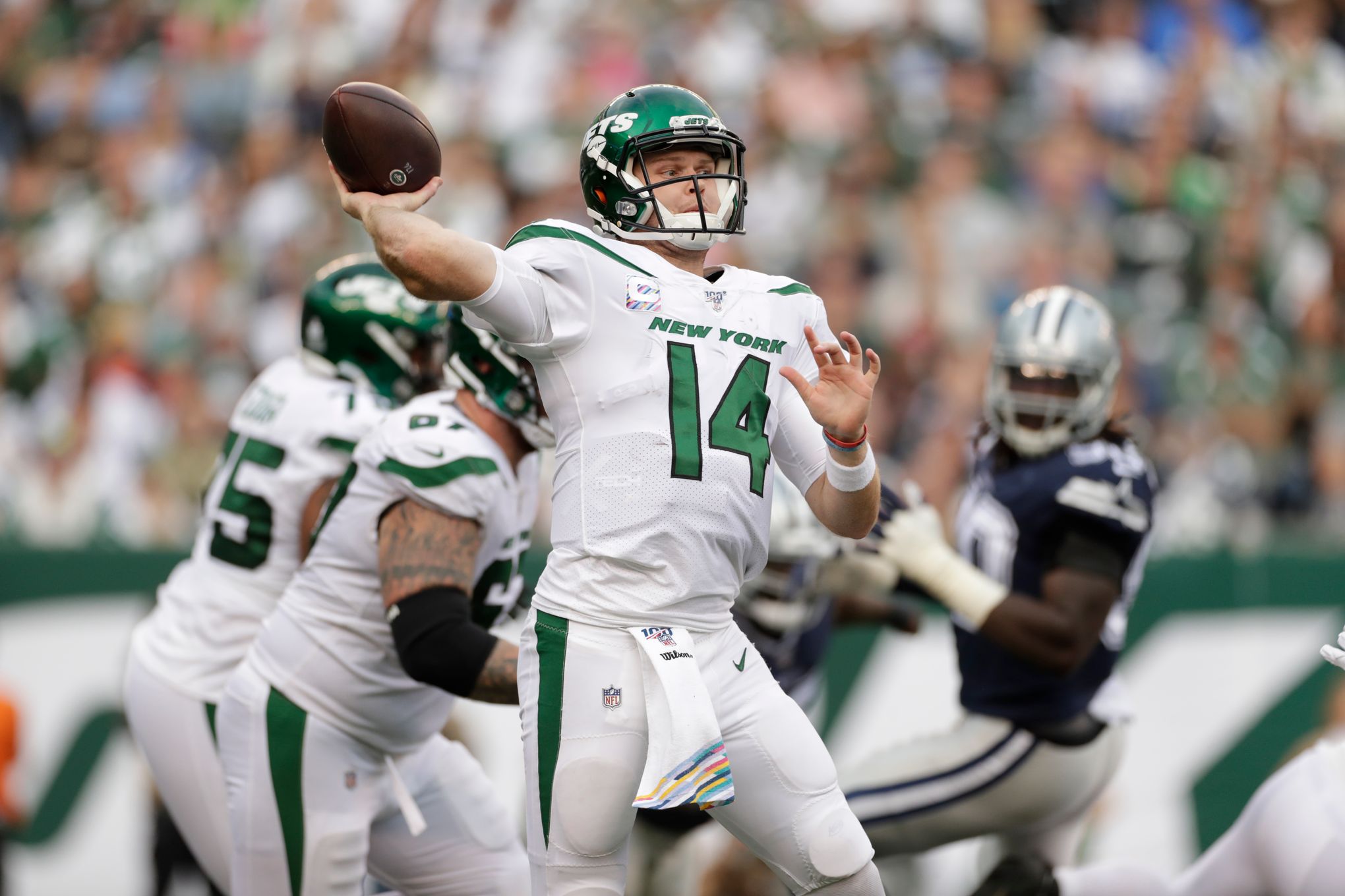 October 21, 2019, New England Patriots quarterback Tom Brady (12) in action  during the NFL game between the New England Patriots and the New York Jets  at MetLife Stadium in East Rutherford