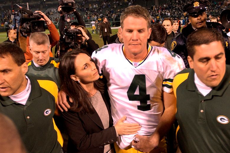 Green Bay Packers quarterback Brett Favre, seen in this December