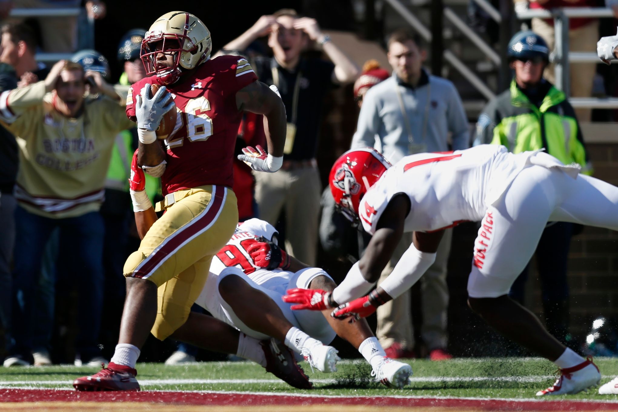 Anthony Brown, AJ Dillon carry Boston College football to easy 45