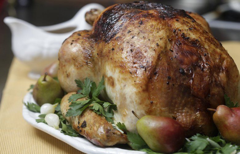Sue Selasky’s roast turkey with sage pan gravy. (Jarrad Henderson/Detroit Free Press/TNS)  1485807 1485807