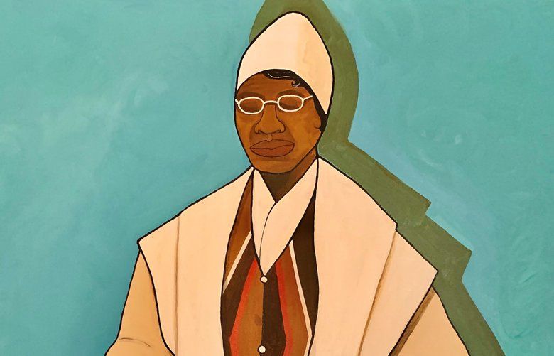 Hiawatha D.’s painting of Sojourner Truth is part of his “Iconic Black Women: Ain’t I a Woman” exhibit at Northwest African American Museum.
Credit: Veronica Very Davis