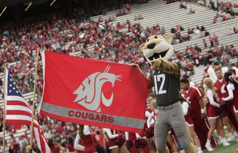 The Washington State mascot poses for a photograph before an NCAA college football game between Washington State and Utah in Pullman, Wash., Saturday, Sept. 29, 2018. (AP Photo/Young Kwak) OTK OTK