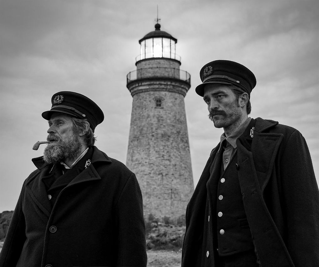 Jarin Blaschke is nominated for an Oscar for his cinematography in “The Lighthouse” starring Willem Dafoe, left, and Robert Pattinson. (Eric Chakeen / A24 Pictures via The Associated Press)