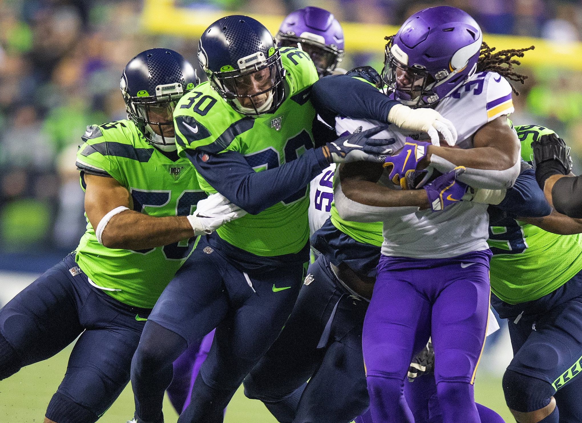 Seattle Seahawks strong safety Kam Chancellor sacks San Francisco