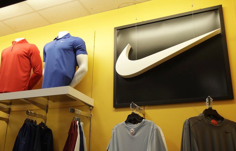 FILE – In this Nov. 29, 2019, file photo Nike clothes are displayed at a Kohl’s store in Colma, Calif.  (AP Photo/Jeff Chiu, File) NYBZ410 NYBZ410