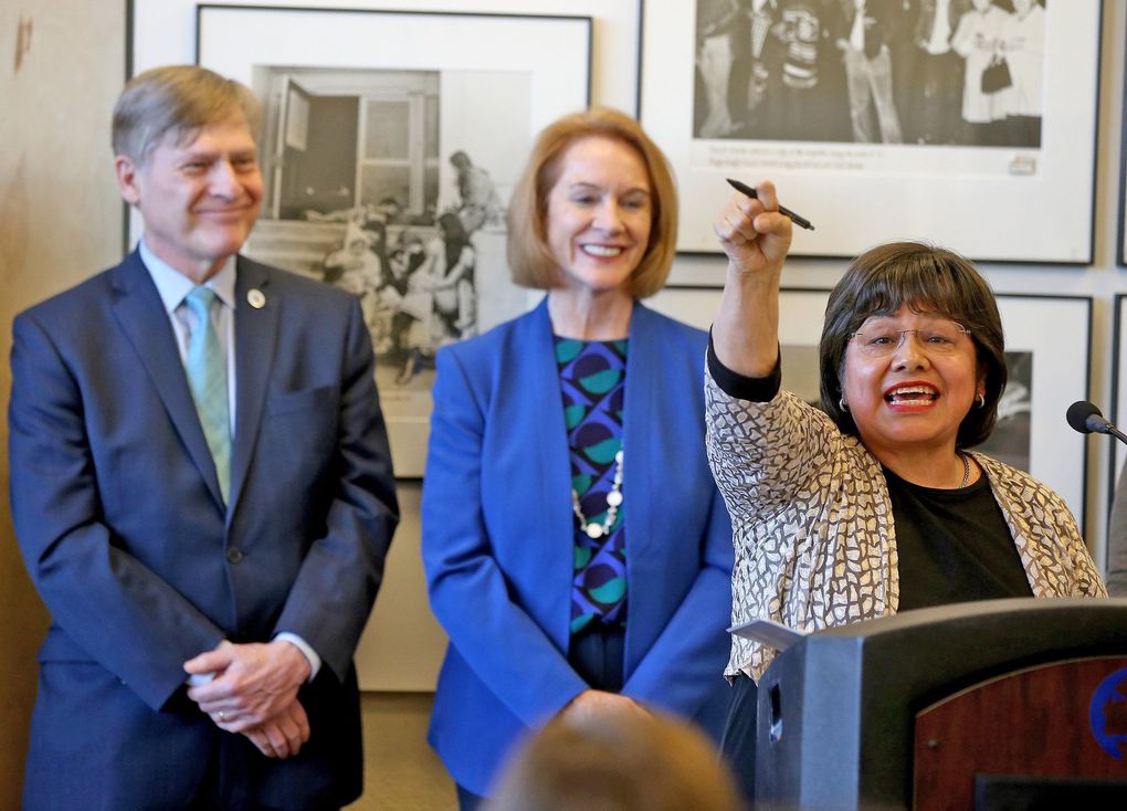 Estela Ortega, executive director of El Centro de la Raza, was an early voice for police reform in Seattle. (Greg Gilbert / The Seattle Times, 2017)