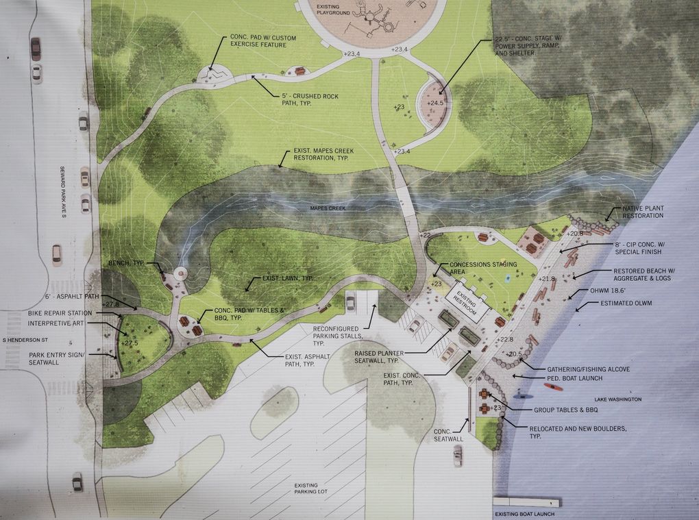 Be’er Sheva Park improvements plan for renovating the park. (Steve Ringman / The Seattle Times)