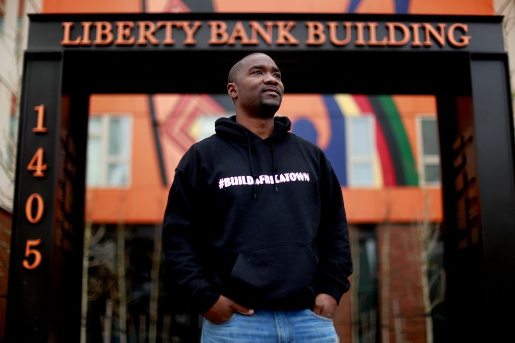 K. Wyking Garrett’s organization, Africatown, partnered in the development of the Liberty Bank Building in Seattle’s Central District. (Erika Schultz / The Seattle Times)