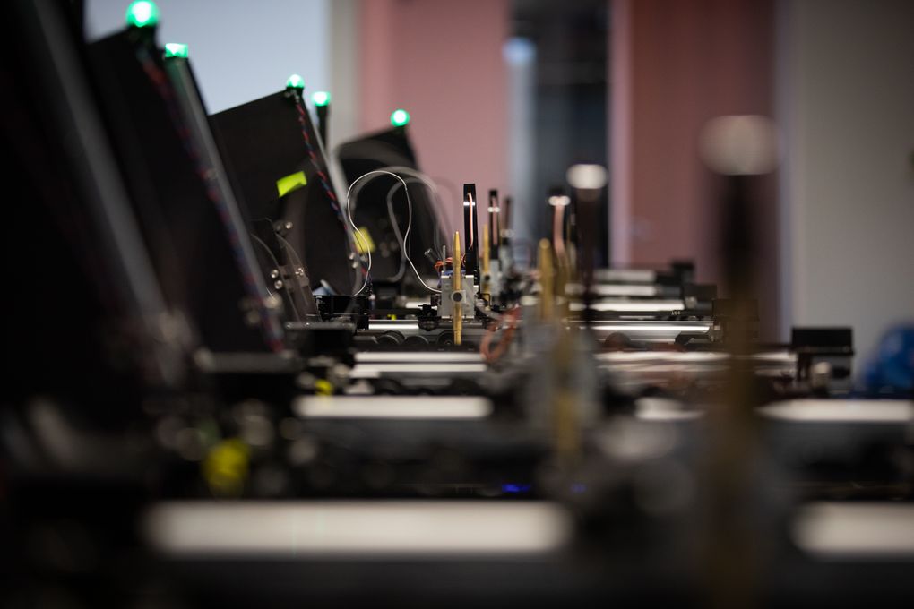A printing robot begins a sample holiday card at Handwrytten. (Photo for The Washington Post by Davis Winborne).