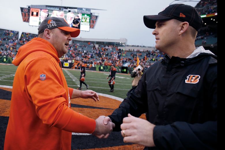 Cleveland Browns head coach Freddie Kitchens pictured wearing