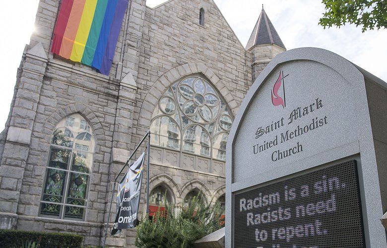 St. Mark United Methodist Church in Atlanta is an affirming congregation. Members say they support the LGBTQ community. (Alyssa Pointer/Atlanta Journal-Constitution/TNS) 1525518 1525518