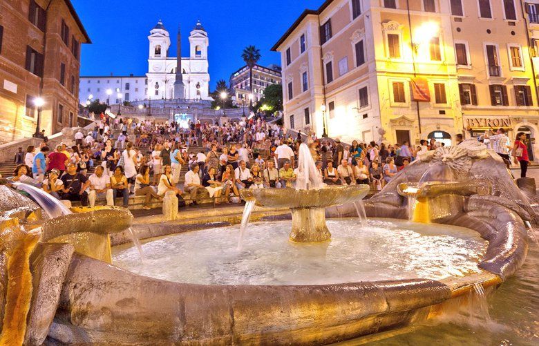 Sitting on the Spanish Steps — a once-popular Roman pastime as seen in this photo from 2011 — could now land you a hefty fine. tms20200106103049