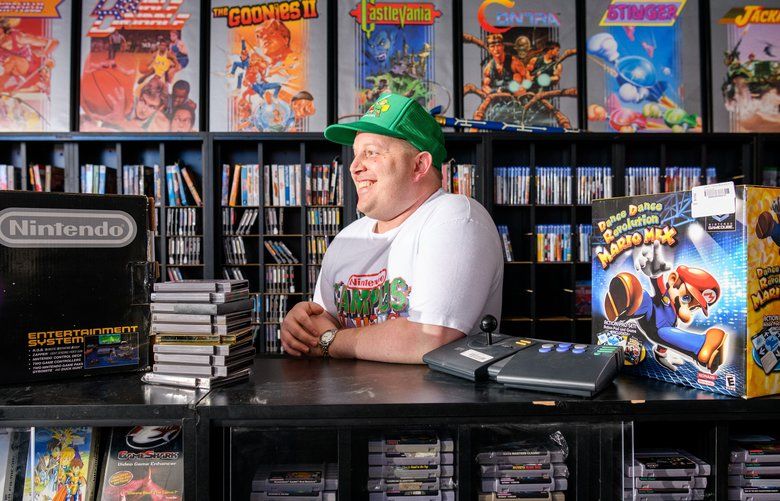 Owner Josh Hamblin at his SideQuest Games store in Portland, Ore., Jan. 2, 2020. “You almost can’t pay too much because stuff is going up so fast,” said Hamblin. (Leah Nash/The New York Times)