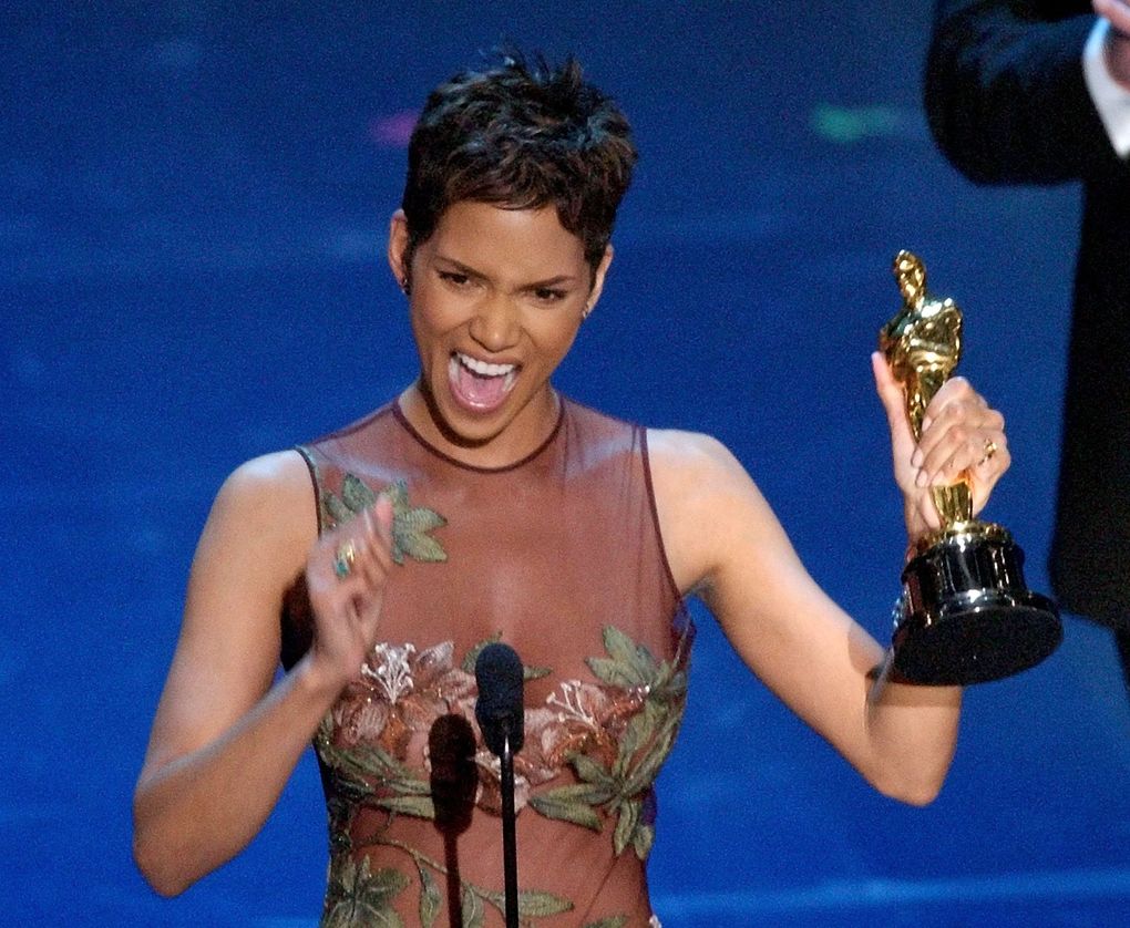 Halle Berry gasped out, “This moment is so much bigger than me,” as she accepted her Oscar for best actress for her role in “Monster’s Ball” in 2002. (Kevork Djansezian / The Associated Press)