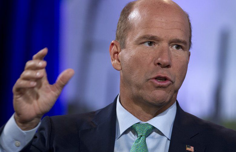 FILE – In this Sept. 19, 2019 file photo, Democratic presidential candidate former Maryland Rep. John Delaney speaks at the Climate Forum at Georgetown University in Washington. Delaney, the longest-running Democratic candidate in the 2020 presidential race, is ending his campaign after pouring millions of his own money into an effort that failed to resonate with voters. (AP Photo/Jose Luis Magana) WX101 WX101