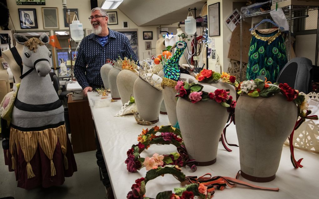 Terry Frank has made everything from tiaras to headpieces and elaborate skirts across a long career as the expert milliner/craftsperson at Pacific Northwest Ballet. (Ellen M. Banner / The Seattle Times)