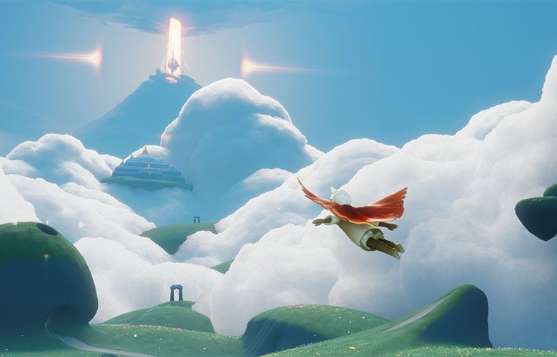 Sky: Children of the Light takes players through an animated kingdom where they solve mysteries, help each other, spread light and return fallen stars to their constellations. (Courtesy of That Game Company)