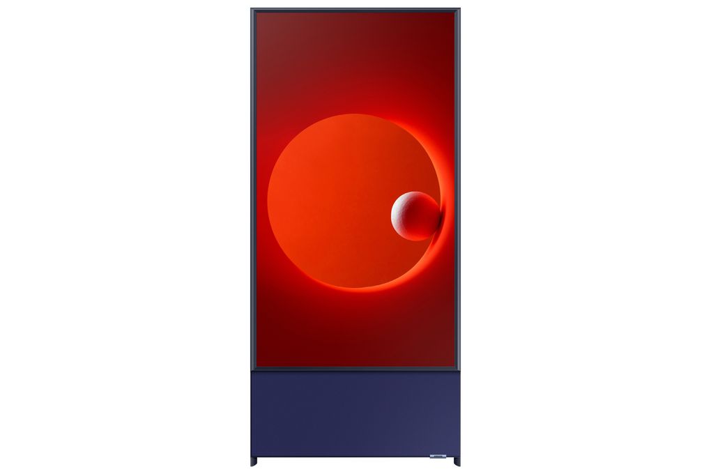 The Sero TV from Samsung swivels between horizontal and vertical orientations, depending on the video you’re watching. (Samsung)