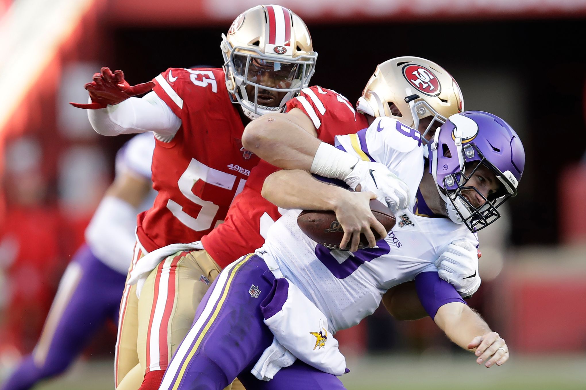 Nick Bosa, Kyle Juszczyk, George Kittle and Richard Sherman