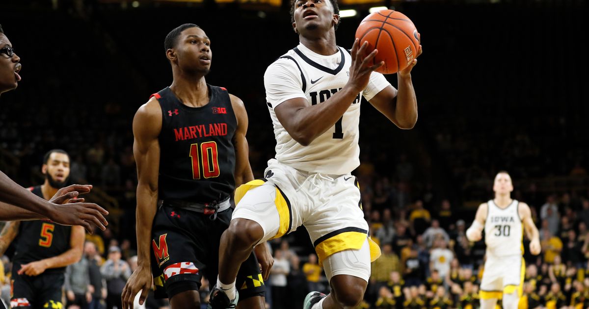 Wieskamp scores 26 points, Iowa routs No. 12 Maryland 6749 The