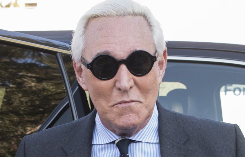 FILE – In this Nov. 6, 2019 file photo, Roger Stone arrives at Federal Court for the second day of jury selection for his federal trial, in Washington. The Justice Department said Tuesday it will take the extraordinary step of lowering the amount of prison time it will seek for Roger Stone, an announcement that came just hours after President Donald Trump complained that the recommended sentence for his longtime ally and confidant was â€œvery horrible and unfair.” (AP Photo/Cliff Owen) WX108 WX108