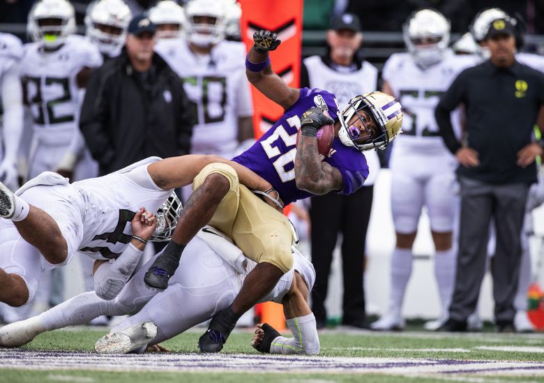 Former UW running back Salvon Ahmed struggles in 40-yard-dash at