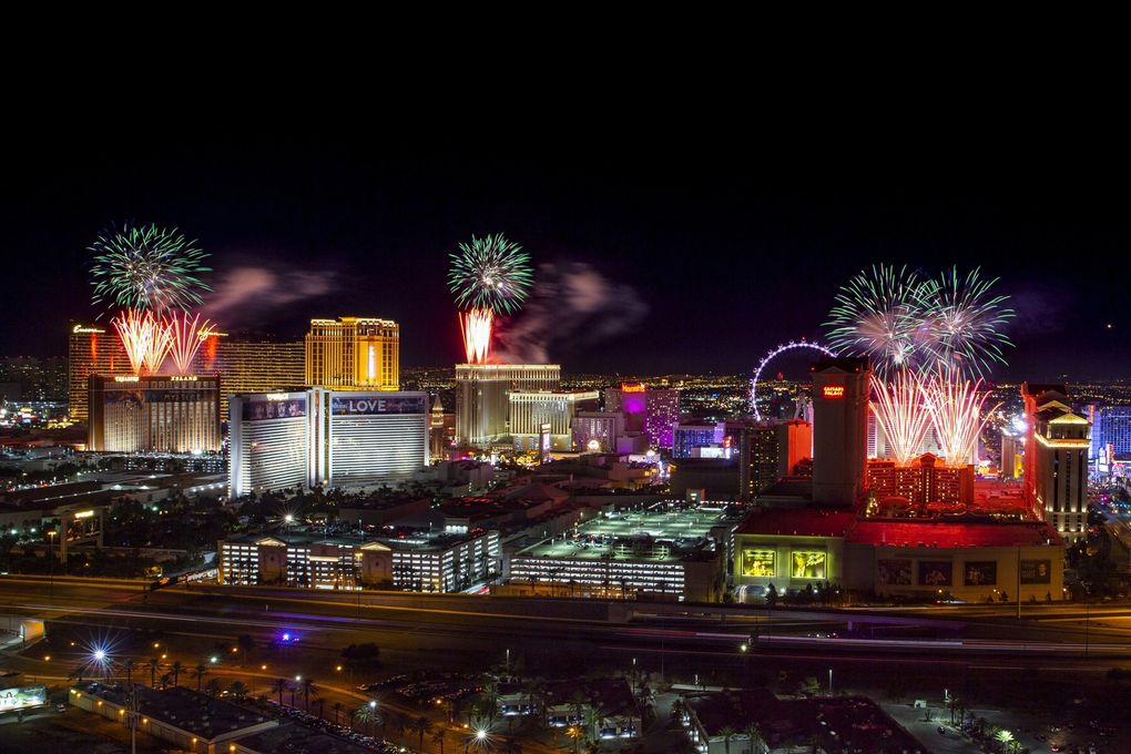 In this Jan. 1, 2020, file photo, fireworks for New Year’s Eve erupt over the Strip in Las Vegas. However, if you get off the Strip, you’ll find that Vegas has some unusual tourist attractions to offer as well. (L.E. Baskow/Las Vegas Review-Journal via AP, File) NVLAS401 NVLAS401 (L.E. Baskow / The Associated Press)