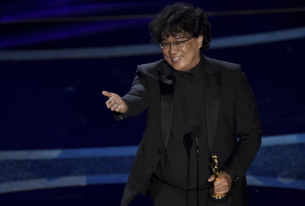 Bong Joon Ho accepts the award for best director for “Parasite” at the Oscars on Sunday, Feb. 9, 2020, at the Dolby Theatre in Los Angeles. (AP Photo/Chris Pizzello) CADC380 CADC380 (Chris Pizzello / Chris Pizzello/Invision/AP)