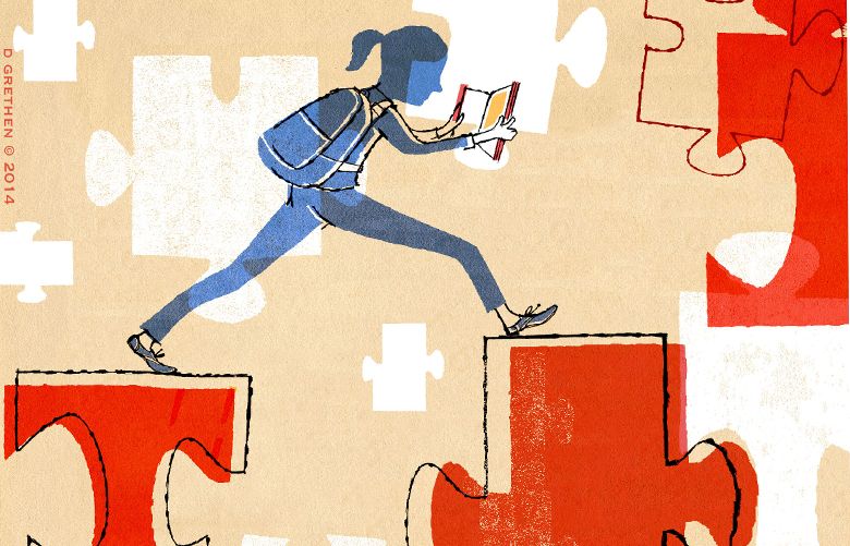 This artwork by Donna Grethen relates to how to fix the achievement gap in education.